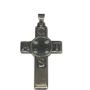 Rare Retired James Avery Sterling ACTS Cross pendant